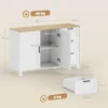 Modern Dressoir Met Soft close Deuren, Koffiebar Kast Met 3 Lades En Verstelbare Plank, Wit