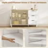 Modern Dressoir Met Soft close Deuren, Koffiebar Kast Met 3 Lades En Verstelbare Plank, Wit