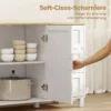 Modern Dressoir Met Soft close Deuren, Koffiebar Kast Met 3 Lades En Verstelbare Plank, Wit