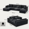 Modulair U bank Met 2 Chaise Longues, Cord slaapbank Met Hoogdicht Schuim En Veerpolstering, Donkergrijs