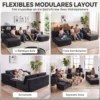 Modulair U bank Met 2 Chaise Longues, Cord slaapbank Met Hoogdicht Schuim En Veerpolstering, Donkergrijs