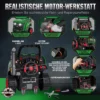 Motorspielzeug Kinder 60 teilig Autoreparaturset Mit Abnehmbaren Teilen, Lichtern Sprühnebel Geräuschen, Lenkrad