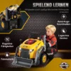 Motorspielzeug Kinder 68 teilig Bagger Autoreparaturset Mit Lichtern & Sound Nebelfunktion Geräuschen, Lenkrad Hupe Gelb