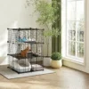 Ndoor Katzenkäfig 105 Cm, Stahl Katzengehege Mit 3 Türen, DIY anpassbares Design Für Kätzchen Unter 4kg