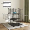Ndoor Katzenkäfig 105 Cm, Stahl Katzengehege Mit 3 Türen, DIY anpassbares Design Für Kätzchen Unter 4kg