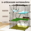 Ndoor Katzenkäfig 105 Cm, Stahl Katzengehege Mit 3 Türen, DIY anpassbares Design Für Kätzchen Unter 4kg