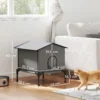 Opvouwbaar Kattenhuis Met Kussen, Verhoogde Waterafstotende Kattenhol 62 X 58,5 X 60 Cm, Grijs