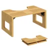Opvouwbare Bamboe Toiletstoel, Badkamerstoel, Antislip Toiletstoel Voor Volwassenen Thuis, Eiken