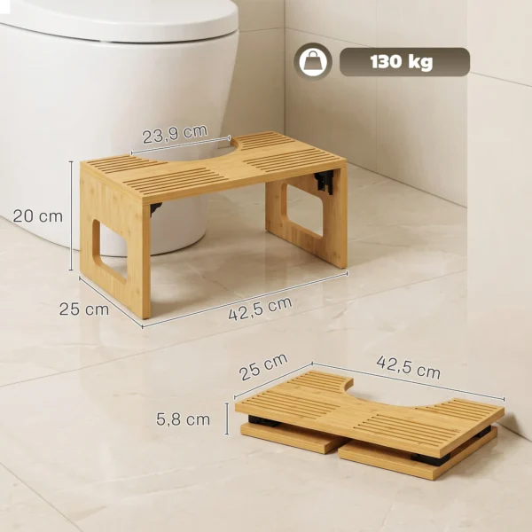 Opvouwbare Bamboe Toiletstoel, Badkamerstoel, Antislip Toiletstoel Voor Volwassenen Thuis, Eiken