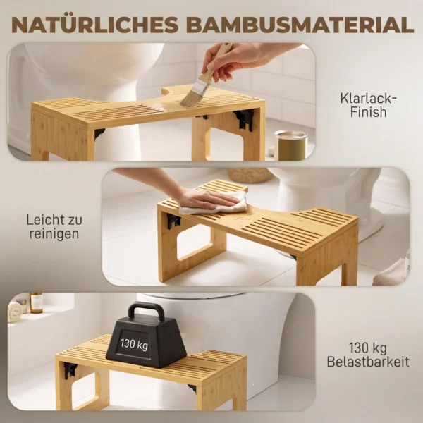 Opvouwbare Bamboe Toiletstoel, Badkamerstoel, Antislip Toiletstoel Voor Volwassenen Thuis, Eiken