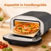 Pizzaoven Voor Binnen, 12 Inch Elektrische Pizzaoven Met 8 Programma's, 430 °C, Timer, Keramische Steen, 2200 W