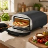 Pizzaoven Voor Binnen, 12 Inch Elektrische Pizzaoven Met 8 Programma's, 430 °C, Timer, Keramische Steen, 2200 W