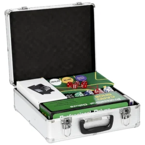 Poker Set, 500 Chips, Würfel, 2 Kartendecks, Zubehör, Koffer, Für 10 Spieler
