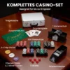 Poker Set, 500 Chips, Würfel, 2 Kartendecks, Zubehör, Koffer, Für 10 Spieler