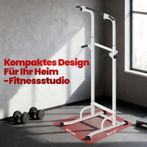 Power Tower Höhenverstellbar 176,5 227 Cm Dip Station Multifunktional Mit Stahlrahmen 120 Kg Belastbarkeit