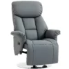 Relaxsessel, Liegefunktion, Lederoptik, Fußstütze, Bis 120 Kg, 78 X 80 X 109 Cm, Grau