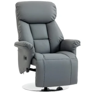 Relaxsessel, Liegefunktion, Lederoptik, Fußstütze, Bis 120 Kg, 78 X 80 X 109 Cm, Grau