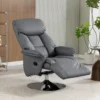 Relaxsessel, Liegefunktion, Lederoptik, Fußstütze, Bis 120 Kg, 78 X 80 X 109 Cm, Grau