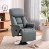 Relaxsessel, Liegefunktion, Lederoptik, Fußstütze, Bis 120 Kg, 78 X 80 X 109 Cm, Grau