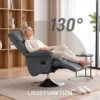Relaxsessel, Liegefunktion, Lederoptik, Fußstütze, Bis 120 Kg, 78 X 80 X 109 Cm, Grau