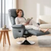 Relaxsessel, Liegefunktion, Lederoptik, Fußstütze, Bis 120 Kg, 78 X 80 X 109 Cm, Grau