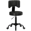 Rollenhocker, Höhenverstellbar 72 87,5 Cm, Massagethocker Mit Gepolsterter Sitzfläche Und Rückenlehne, 360° Drehbar, Schwarz