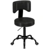 Rollenhocker, Höhenverstellbar 72 87,5 Cm, Massagethocker Mit Gepolsterter Sitzfläche Und Rückenlehne, 360° Drehbar, Schwarz