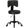 Rollenhocker, Höhenverstellbar 72 87,5 Cm, Massagethocker Mit Gepolsterter Sitzfläche Und Rückenlehne, 360° Drehbar, Schwarz