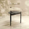 Runder Beistelltisch Mit Offener Glasablage Für Kleine Räume, Wohnzimmer, Schlafzimmer, 41,8 X 39,8 X 53,5 Cm, Eiche