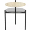 Runder Beistelltisch Mit Offener Glasablage Für Kleine Räume, Wohnzimmer, Schlafzimmer, 41,8 X 39,8 X 53,5 Cm, Eiche