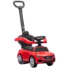 Rutschauto Mit Schiebstange 2 in 1 Rutschfahrzeug Mit Abnehmbarem Griff, Sicherheitsgeländer, Stauraum, Hupe & Lenkrad