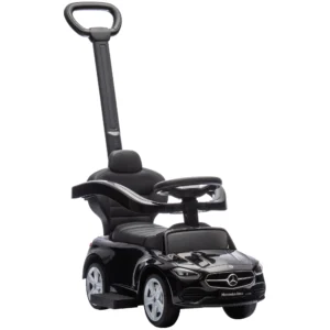 Rutschauto Mit Schiebstange 2 in 1 Rutschfahrzeug Mit Abnehmbarem Griff, Sicherheitsgeländer, Stauraum, Hupe & Lenkrad