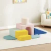 Schaumstoff Bausteine Für Kinder Klettern 8 Teilige Indoor Softbausteine Mit Waschbare Hülle XXL Rutschfest Bunt