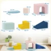 Schaumstoff Bausteine Für Kinder Klettern 8 Teilige Indoor Softbausteine Mit Waschbare Hülle XXL Rutschfest Bunt