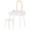 Schmink Set Für Mädchen Mit Hocker, Acrylspiegel, 3 Farben LED, 2 Schubladen, 3 8 Jahre, Rosa