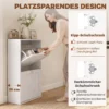 Schoenenkast Met 2 Klapvakken, Verstelbare Legplanken, Voor Maximaal 8 Paar Schoenen, Wit