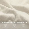 Schommelstoel In Linnenlook Met 5 voudig Verstelbare Voetensteun En Linnenlook, Voor Woonkamer, Crèmewit