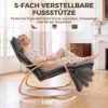 Schommelstoel In Linnenlook Met 5 voudig Verstelbare Voetensteun En Linnenlook, Voor Woonkamer, Donkergrijs