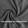 Schommelstoel In Linnenlook Met 5 voudig Verstelbare Voetensteun En Linnenlook, Voor Woonkamer, Donkergrijs