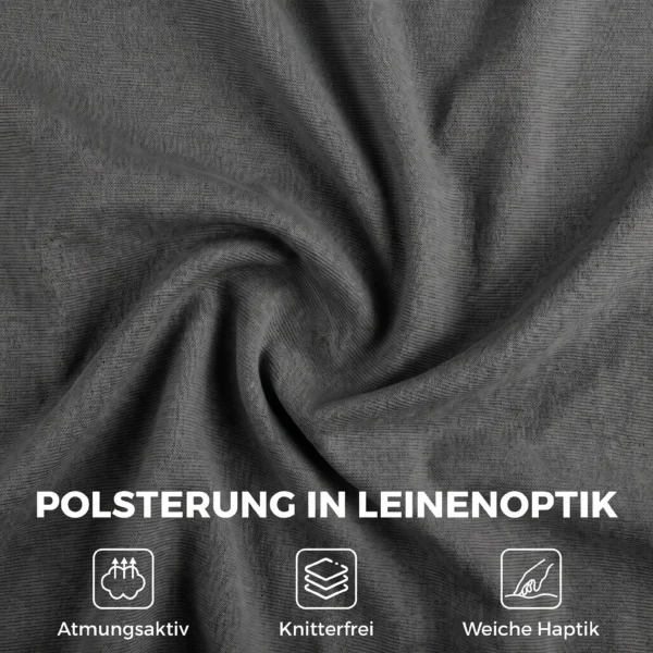 Schommelstoel In Linnenlook Met 5 voudig Verstelbare Voetensteun En Linnenlook, Voor Woonkamer, Donkergrijs