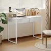 Schreibtisch 100 X 50 Cm Computertisch Bürotisch Mit 2 Schubladen, Für Kleine Räume, Weiß