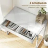 Schreibtisch 100 X 50 Cm Computertisch Bürotisch Mit 2 Schubladen, Für Kleine Räume, Weiß