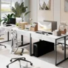 Schreibtisch 100 X 50 Cm Computertisch Bürotisch Mit 2 Schubladen, Für Kleine Räume, Weiß
