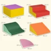 Schuim Bouwstenen 6 delig. Zachte Modulaire Kinder Bouwstenenset Met Kunstleer Look Voor Kinderen 1 3 Jaar Kleurrijk