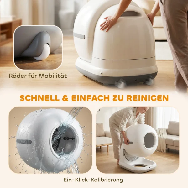 Selbstreinigende Katzentoilette, XL 72L Katzenklo Selbstreinigend Mit HD Kamera, App Steuerung Müllbeutel, Für 1 12 Kg