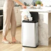 Sensor afvalbak, 45L Keukenafvalbak Met Soft close deksel, Bewegingssensor Voor Keuken, Slaapkamer, Kantoor, Zilver