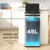 Sensor afvalbak, 45L Keukenafvalbak Met Soft close deksel, Bewegingssensor Voor Keuken, Slaapkamer, Kantoor, Zilver