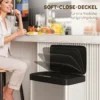 Sensor afvalbak, 45L Keukenafvalbak Met Soft close deksel, Bewegingssensor Voor Keuken, Slaapkamer, Kantoor, Zilver