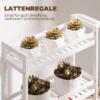 Serveerwagen, 3 Lagen, Lamellenbodems, Valbeveiliging, Bamboe, 55 X 20 X 75 Cm