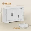 Sideboard Mit 2 Schubladen, Modernem Aufbewahrungsschrank, Verstellbarem Einlegeboden Und 3 Türen, Weiß